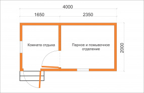 Баня 2х4, планировка